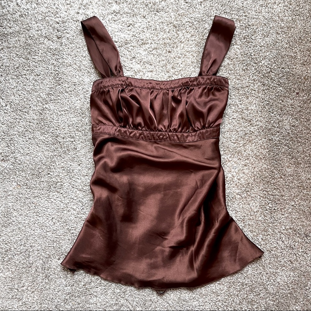 Chocolate brown y2k babydoll top!